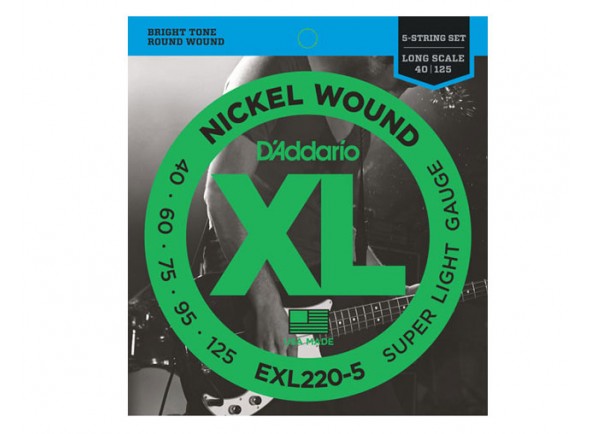 D´Addario Jogo de 5 Cordas Baixo Eléctrico EXL220-5 D´Addario Jogo de 5 Cordas Baixo Eléctrico EXL220-5